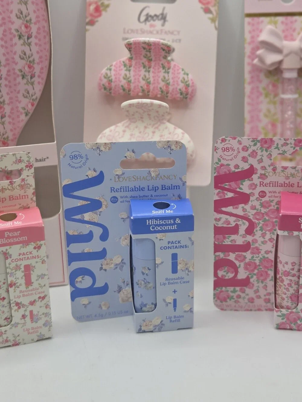 LoveShackFancy Hair Clips & Lip Balms Bundle New!♡♡
